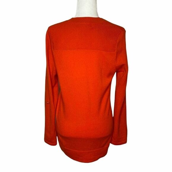 Design History Pure Cashmere Button Front Long Cardigan In Orange Size S - Picture 3 of 12